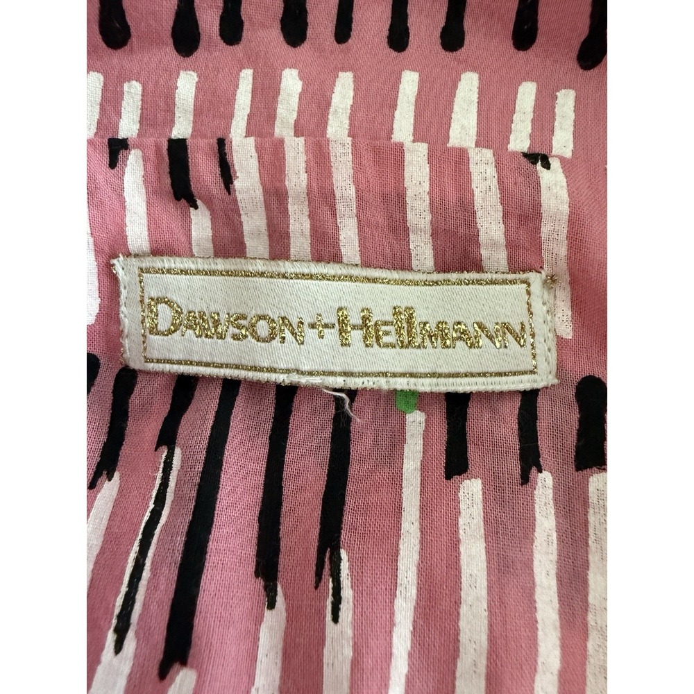 Dawson Hellmann Matchstick Pajama Top Pink Green Trim Womens M L Lounge - Picture 7 of 10